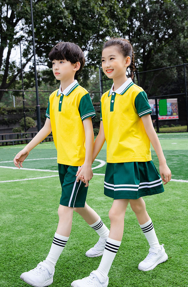 小學生校服夏裝套裝POLO衫夏季兒童短袖運動會班服園服